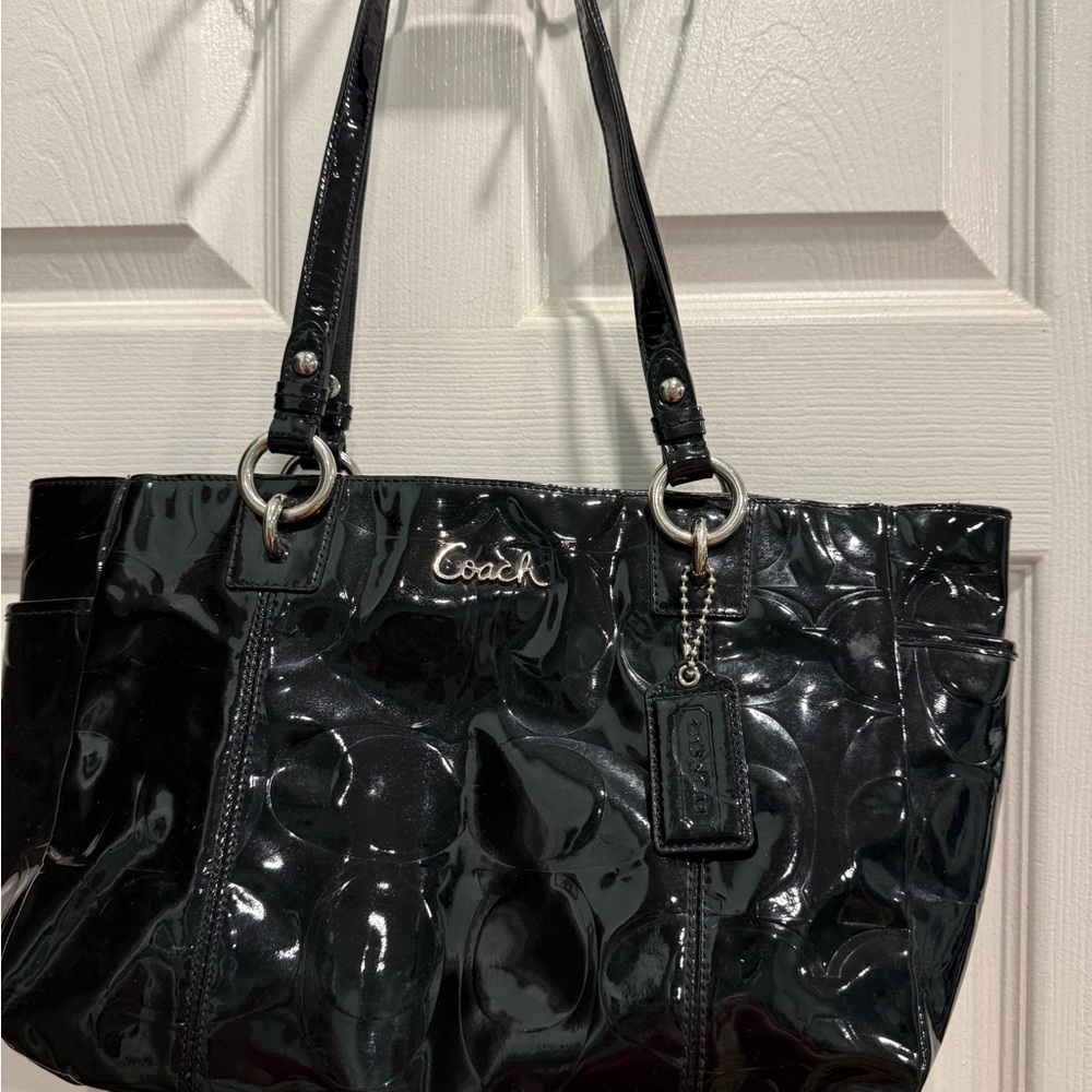 Coach embossed Leather Shiny Tote